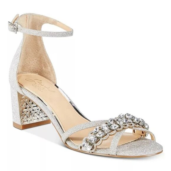 Jewel Badgley Mischka Women's Giona Block Heel Evening Sandals - Picture 1 of 5
